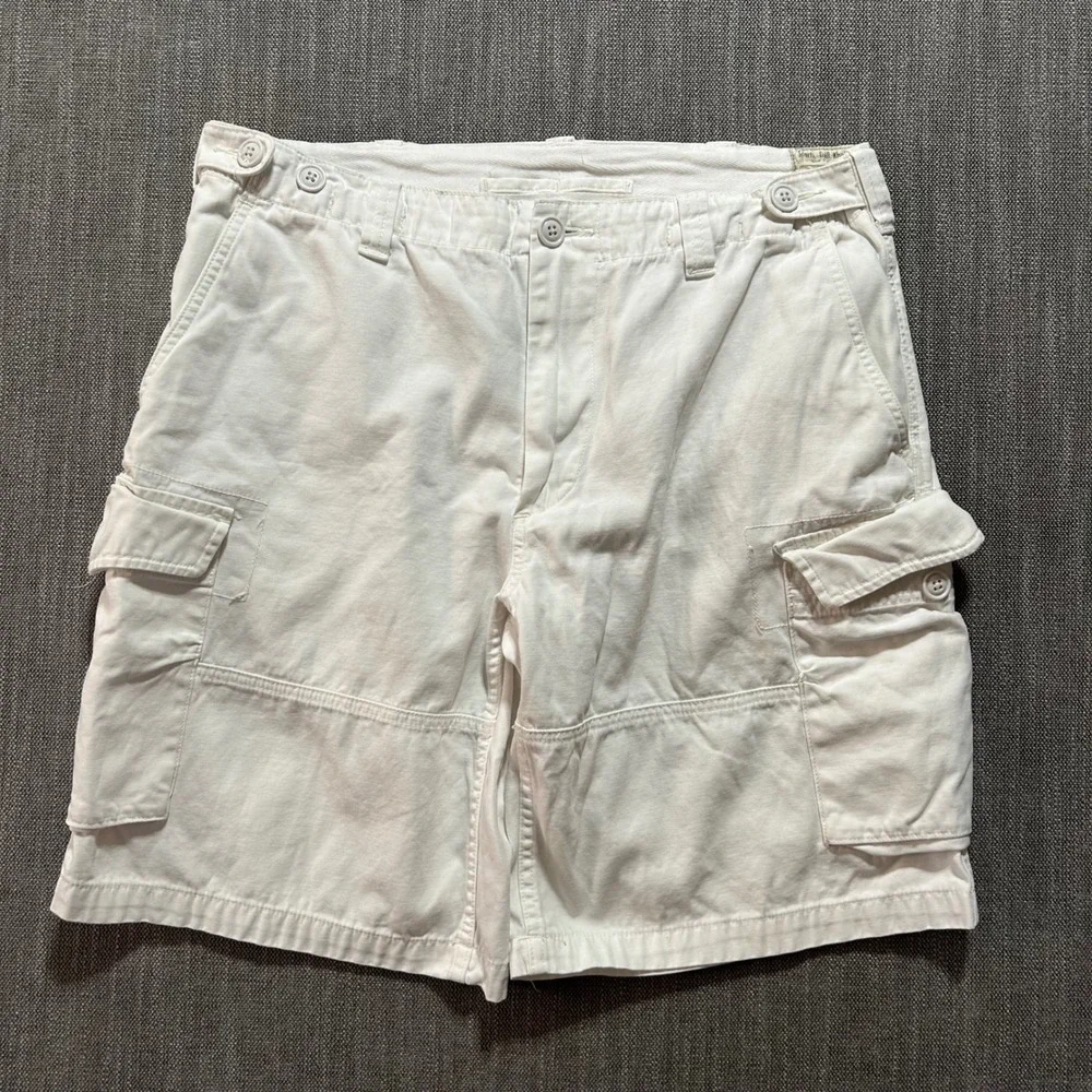 Polo Ralph Lauren Cargo Shorts Mens 34 Cream Classic Fit Cotton Military Utility